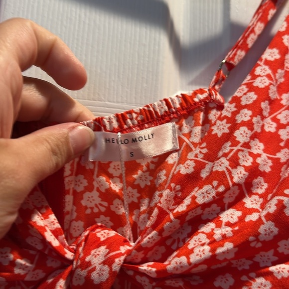 NWT! Hello Molly Last Days Of Disco Cutout Red Floral Playsuit Romper Dress S - Picture 4 of 12